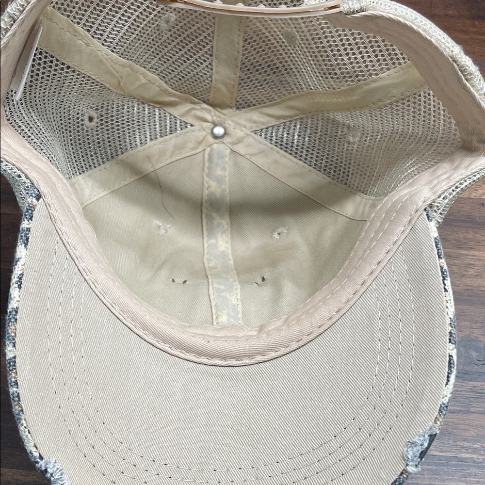 Leopard Print Cap with Studded Patch - image 2